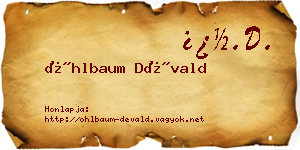 Öhlbaum Dévald névjegykártya